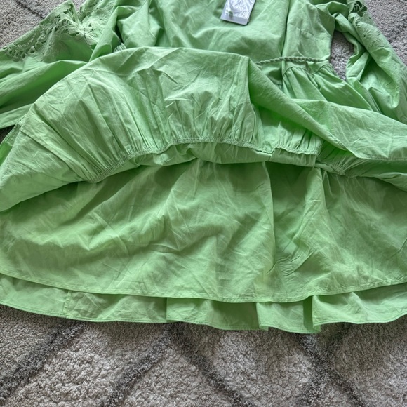 Cami Nyc Carolina Dress Neo Mint cotton poplin mini long sleeve XL new - Picture 13 of 16